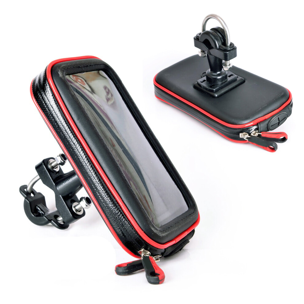 Waterproof Handlebar Phone Bag With Headphone Hole - Carbon Fiber Pu (M/L/Xl Sizes) 8731332650534