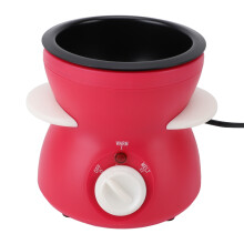 Elektrischer Fondue-Topf-Set mit 2 Heizelementen, Gusseisen-Schokoladenfondue-Maker mit 10 Gabeln, für Party, Küche, Rosenrot, EU-Stecker 2