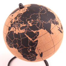 Geography Cork Globe with Borders and Pins for Travel Enthusiasts