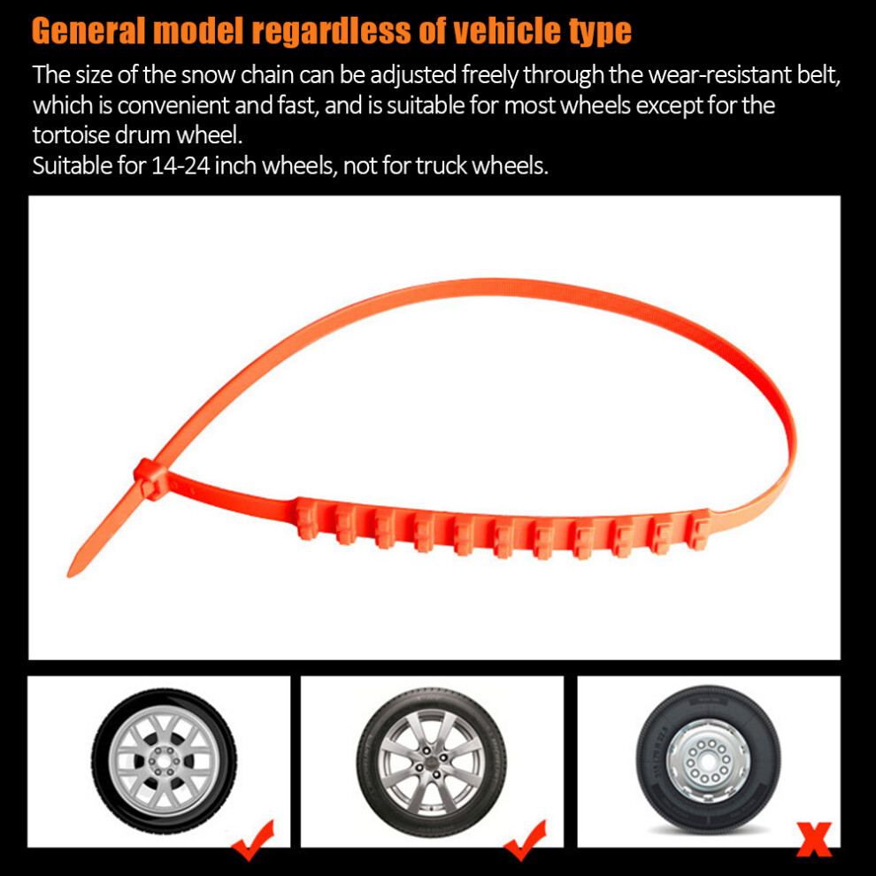 20Pcs Emergency Snow Tire Chains For Suv Car 14-24 Inch Nylon Anti-Skid 6911332653953