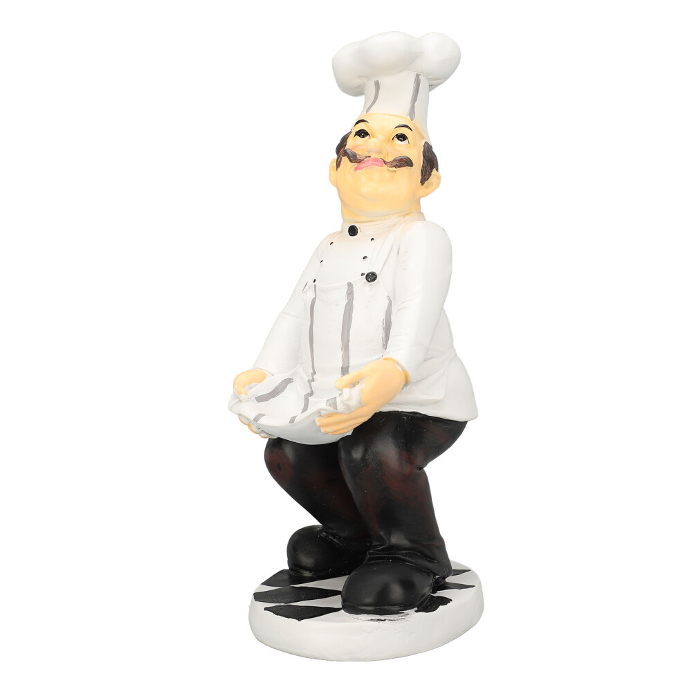 FranzöSischer Koch Figurine 28X12,5X11Cm Lebendige, Exquisite Cartoon-Koch Resin-Statue 3D KüChen Dekoration-image