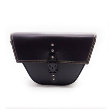 Bolsa lateral de cuero sintético para motocicleta para ATV y Café Racer 15L negra duradera