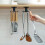 Kitchen Utensils Hook Rotatable Adhesive Utensils Hanging Rack for Cabinet(2pcs, black) 2