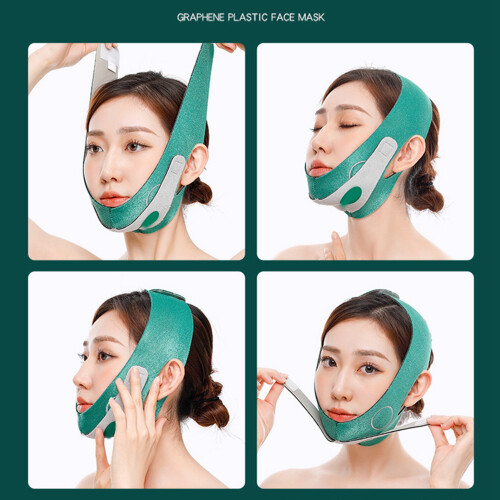 V Face Strap Slimming Breathable Adjustable Green Graphene Free 2