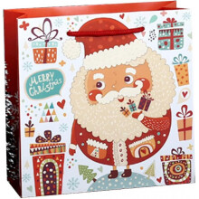 10pcs/set Beautiful Bright-colored Gift Bag Paper Creative Santa Claus Pattern Gift Pouch for Party