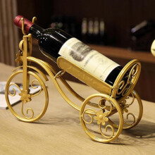 (gold) Vintage Bicycle Shaped Wine Holder Wrought Iron Tricycle Bike Wine Bottle Rack