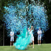 Gender Reveal Golf Balls Set Blue Pink Exploding Balls with Tees, 4cm