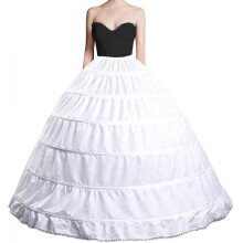 Women Crinoline Petticoat Slips Floor Length Underskirt A-line 6 Hoop Skirt Slips Long Underskirt