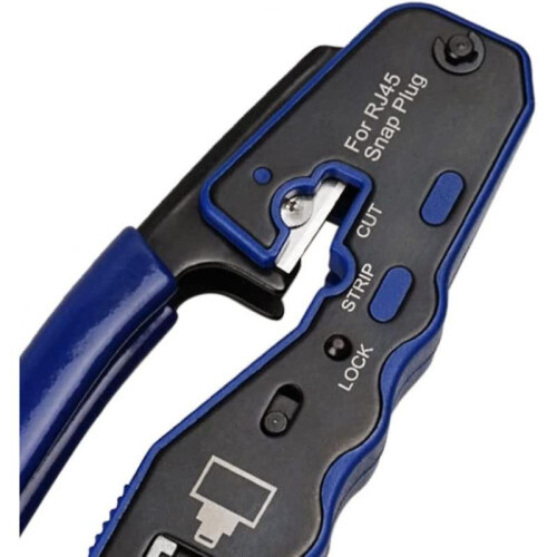 Other Hand Tools Crimper Tool for Connectors Crystal Wire End Crimping Plier Pass Through Stripper Cable Crimper(1pc, blue-black) 2