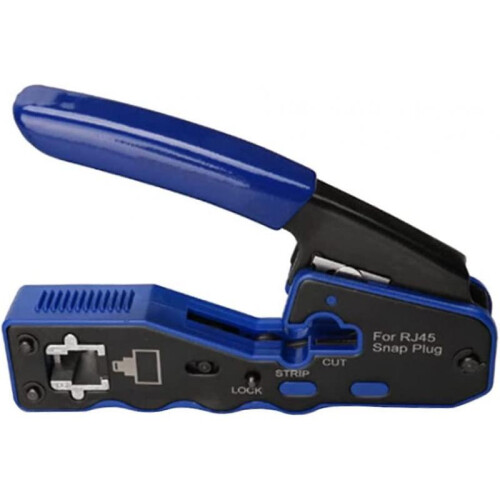 Other Hand Tools Crimper Tool for Connectors Crystal Wire End Crimping Plier Pass Through Stripper Cable Crimper(1pc, blue-black) 1