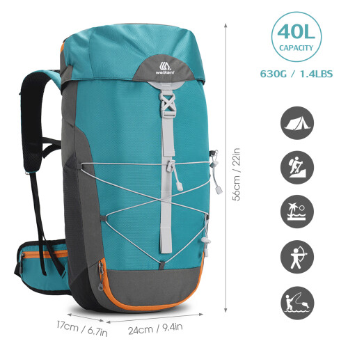 40 l Trinkrucksack 24x17x56 cm Grün/Blau 1