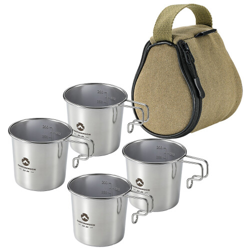 Sierra Cups 210ml 4-Pack con bolsa marrón 80x70x60mm 1