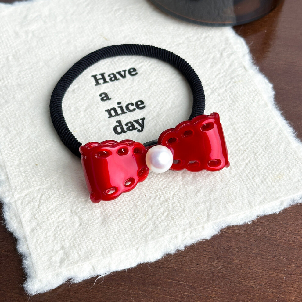 (Bow Hair Tie) Heart Chic And Bow Hair Accessories Featuring Colorful Gemstones For Looks Trendy-image-OPC-PJBJFDM-NEW