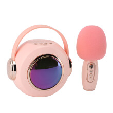 Kabelloses Bluetooth-Karaoke-Mikrofon-Lautsprecher Mini tragbarer Karaoke-Lautsprecher für Kinder Sakura Pink 1 Stück Mikrofon