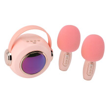 Karaoke-Maschine Wireless Bluetooth Mikrofon Lautsprecher Mini Tragbarer Karaoke-Lautsprecher für Kinder Sakura Pink 2 Stück Mikrofone