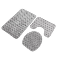 Toilettentrainings-Soft-Teppich-Set mit Toilettendeckelmatte, wasserabsorbierend, rutschfest, dreidimensionaler Flor, warmer Badezimmer-Tep