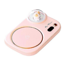 (220V Pink) Cute Electric Coffee Mug Warmer Cup Heater Pad Hot Tea Makers For Home Office Milk Water Auto-off Gift Home Appliances