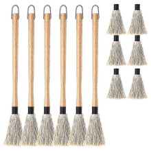 6pcs 18inch Grill Basting Mop with 6 Extra Replacement Heads Bbq Sauce Basting Mops Brush with Long Wooden Handle G - HE