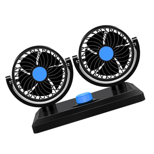 Ventilatore USB per auto a doppia testa 20,3x16,3cm 650,00g nero
