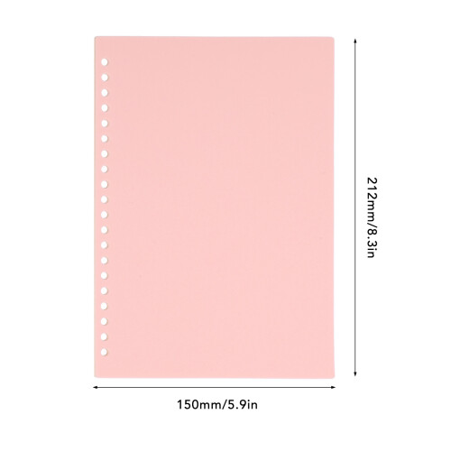 Durable PP A5 20-Hole Binding Covers Pink 20 Sheets Rollable & Waterproof 2