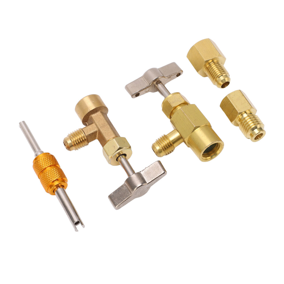 R134a Brass Self Sealing Can Tap Valve Set With Adapters For Ac Systems 7601332677156