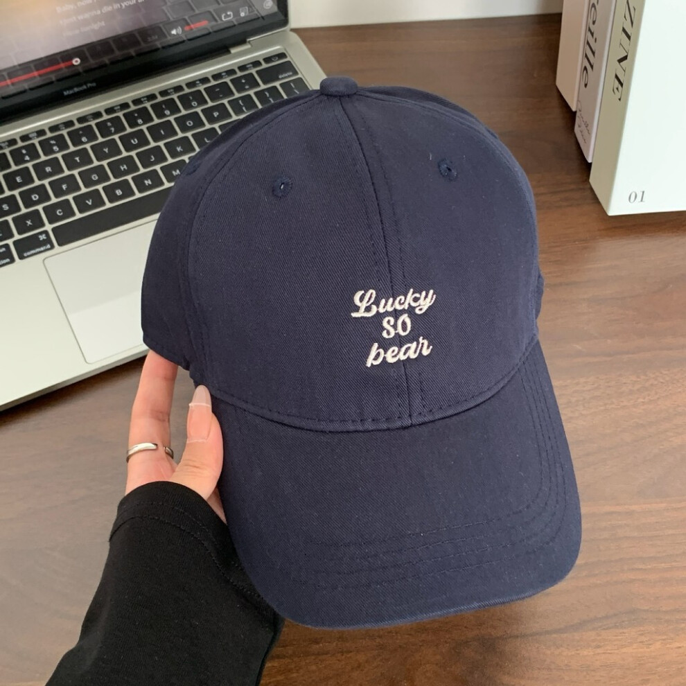 (Navy) Baseball Hat Casual With Solid Color And Letter Embroidery Daily For Design-image-OPC-PJBJMJG-NEW