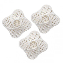 3 Pcs Reusable Drain Hair Catcher Cover with Suction Cups, Durable Silicone Shower Drain Hair Filter