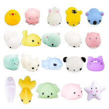 Random 10 Pcs Cute Animal Mochi Squeeze Toys Mini Soft Squeeze Toy Fidget Hand Toy for Kids Gift