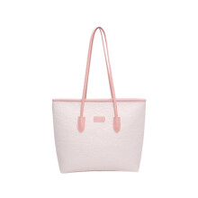 (Pink No Pendant) Large Sophisticated Tote Bag For Women In Black Pink And Khaki Perfect For Work And Casual Settings