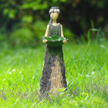 Fairy Statuary Bird Feeder Resin Ornament Feeding House Type Bird Feeder Home Gardening Bird Feeder