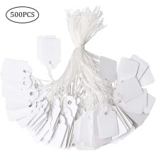 500 Pcs Jewelry Price Tags, White Strung Tags Paper Marking Tags Clothing Display Tag (25 * 15mm)