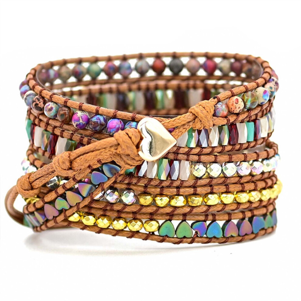 Boho Beads Watch Band Bracelet For Iwatch 38Mm-45Mm Natural Stone & Braided Rope 4901332680433