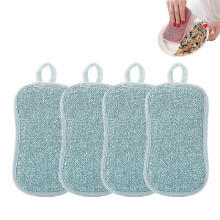 Double Sided Kitchen Cleaning Magic Sponge, Non-scratch Microfiber Sponge, Reusable Scouring Pad