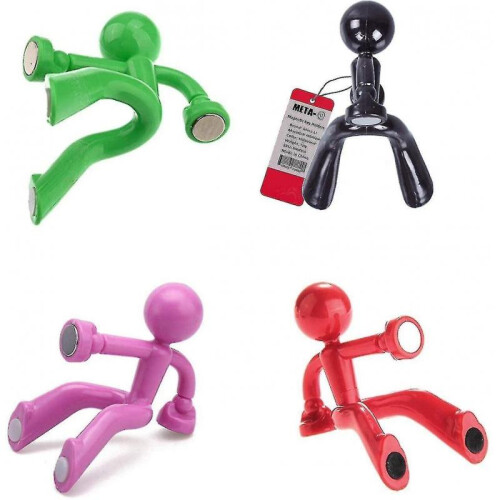 Set Of 4 Strong Magnetic Key Holder Hooks with Wall Climbing Man Design | Random 1
