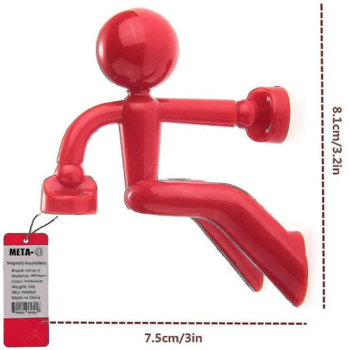 Set Of 4 Strong Magnetic Key Holder Hooks with Wall Climbing Man Design | Random 2