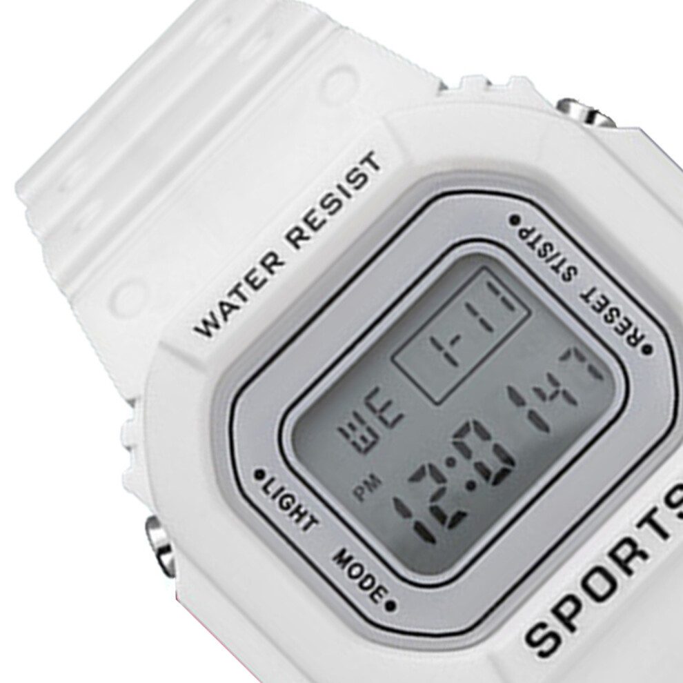 Waterproof Lightweight Luminous Led Smartwatch For Boys Girls, White 4901332686138