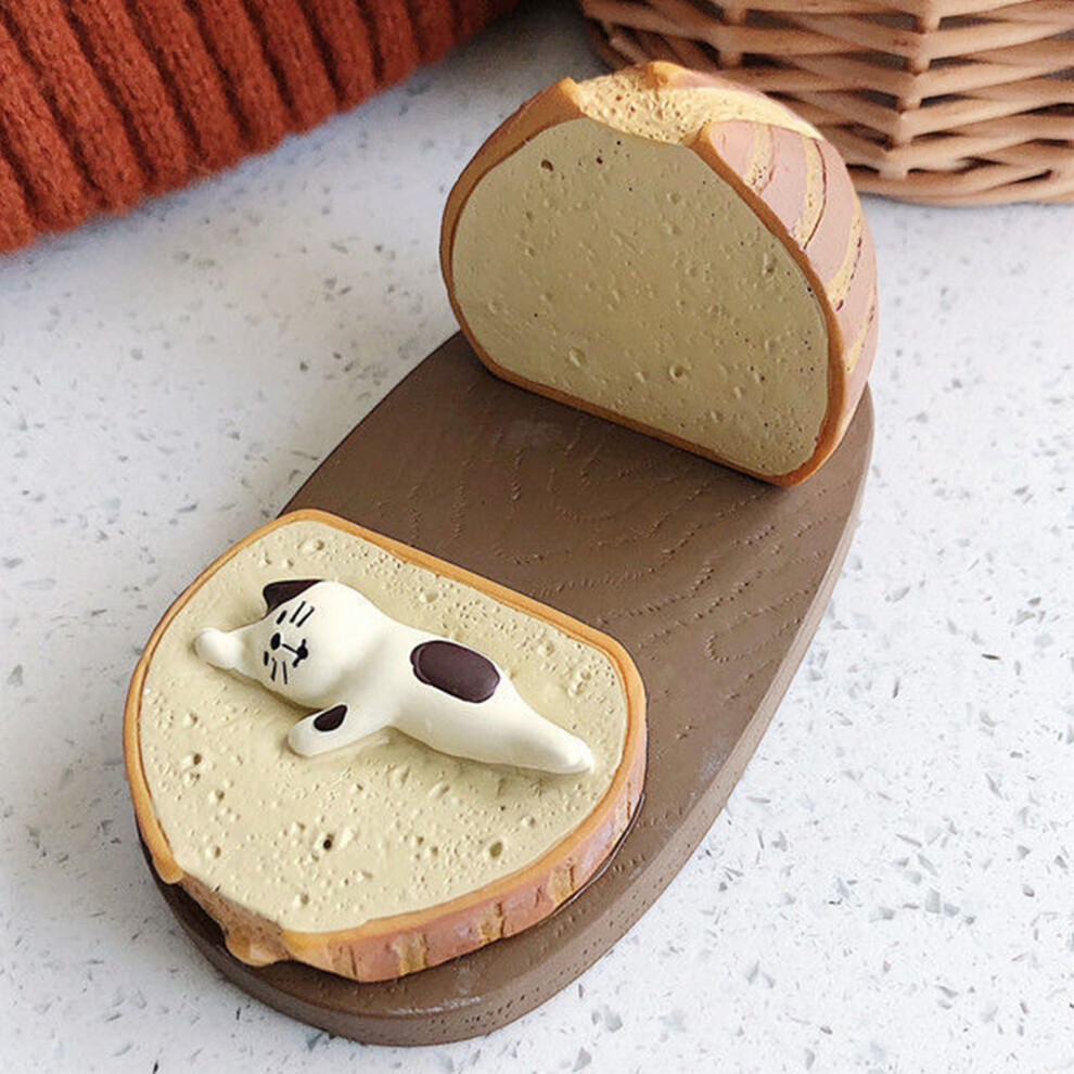 Cute Round Toast Cat Resin Phone Stand For Tablets And Phones, 300G 6921332686653