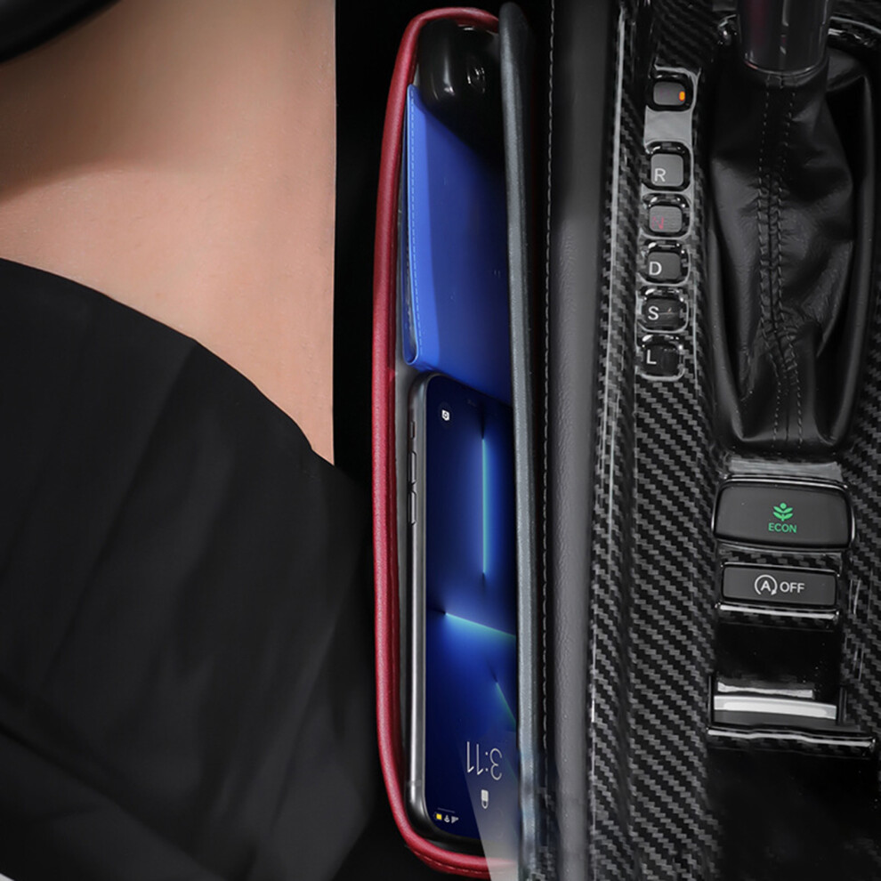Universal Pu Leather Car Seat Gap Organizer With Charging Hole 4381332687197