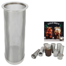Reusable Stainless Steel Cold Brew Coffee Filter with Gasket 8x21cm