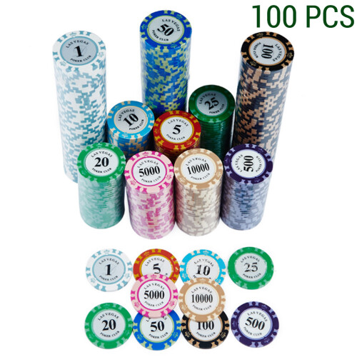 100pcs Clay Iron Poker Chips Set 40mm 13.5g Gaming Accessories 1