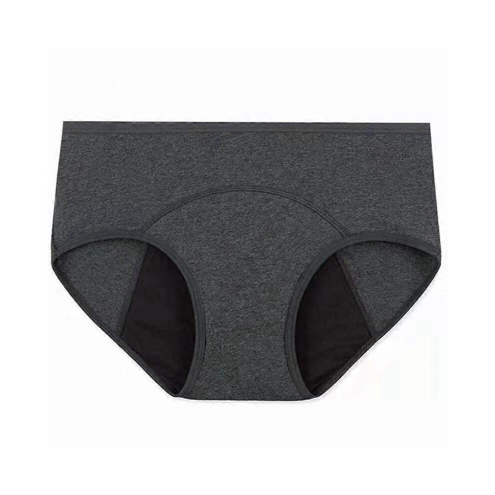 (2XL,Grey)Menstrual Period Underwear for Women Mid Waist Cotton Postpartum Ladies Panties Girls Briefs Solid Color Underpants