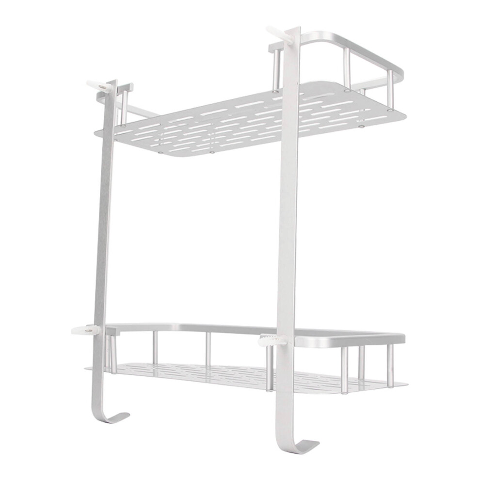 Aluminum Alloy Wall Mounted Shelves, Matte, 2 Layers, 31.5x13.8x4.6cm