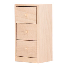 Armario compacto para casa de muñecas con 3 cajones a escala 1:12 diseño de madera