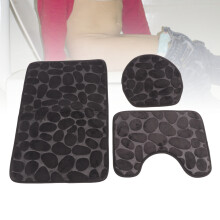 3 Stück Badezimmerteppich-Set U-Form Konturierte WC-Matte Deckelabdeckung Badeteppiche Wasserabsorbierend Rutschfest Potty-Training-Badetep