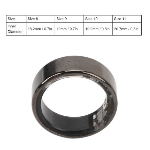 Smart Ring Gesundheitstracker 18mAh, Größe 11, Schwarz 1
