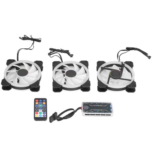 120mm RGB PC Case Fans, Quiet, Adjustable Light Modes 3Pcs