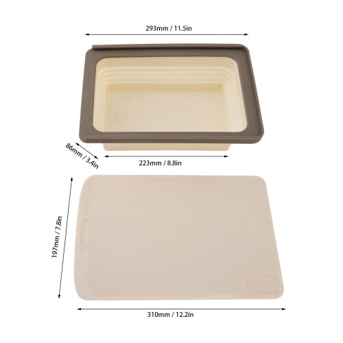 Caqui 2 en 1 Tabla de cortar plegable 310x197 mm 1