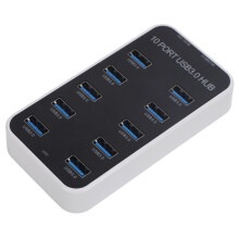 Data Hub Splitter 10 Ports USB 3.0 Schnelle Datenübertragung USB Dockingstation DC12V‑24V