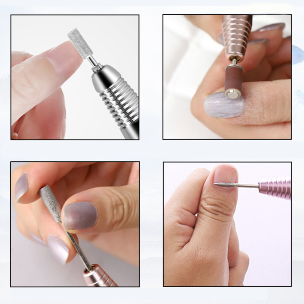 12pcs Nail Drill Bits Set, 2.3mm Shank, Polishing & Filing Kit
