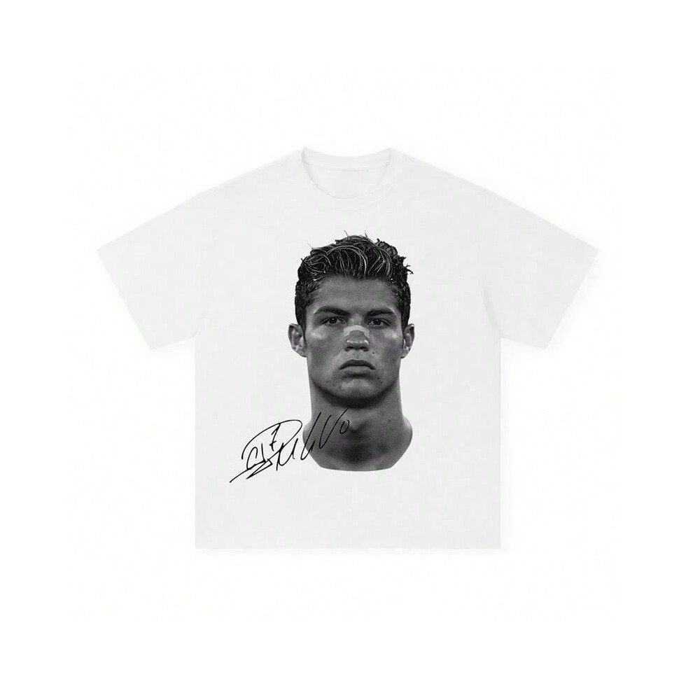 (H08-3 white, XL) Cristiano Ronaldo Messi Neymar American Football Star Print-image-OPC-PJBKKCR-NEW